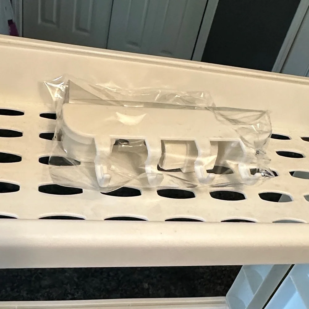White Rolling Storage Cart With Hanger Option 25.5